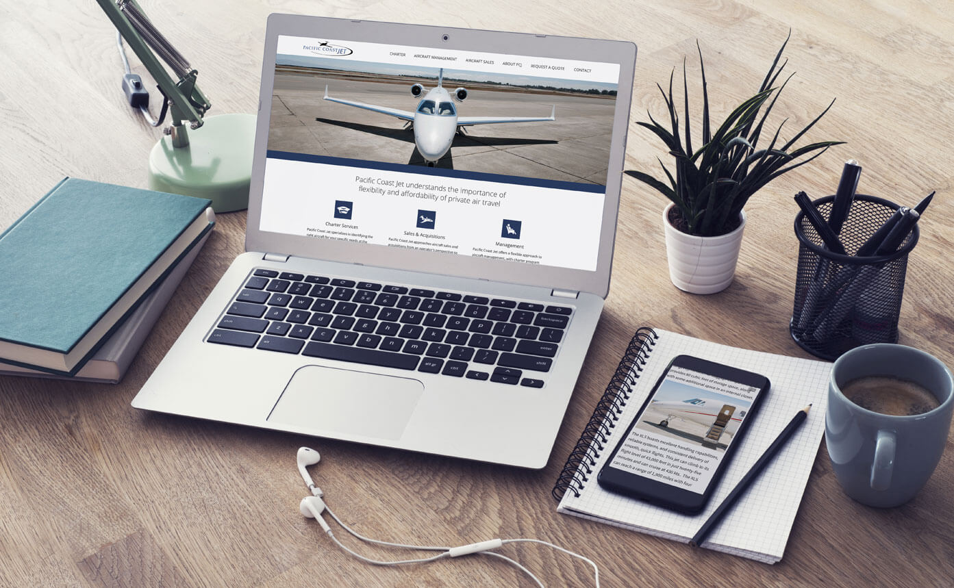Pacific Coast Jet website design